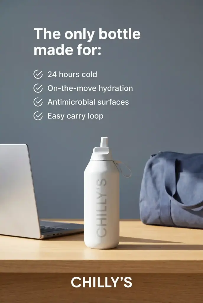 Water bottle ad