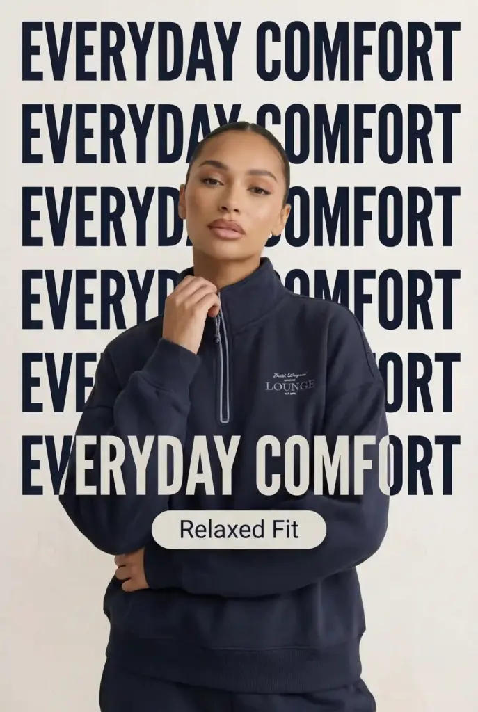 Zeely AI generative ad of a female zip