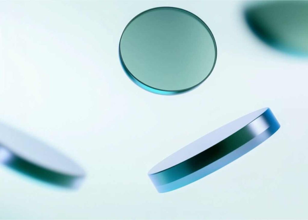 Coins on the blue background