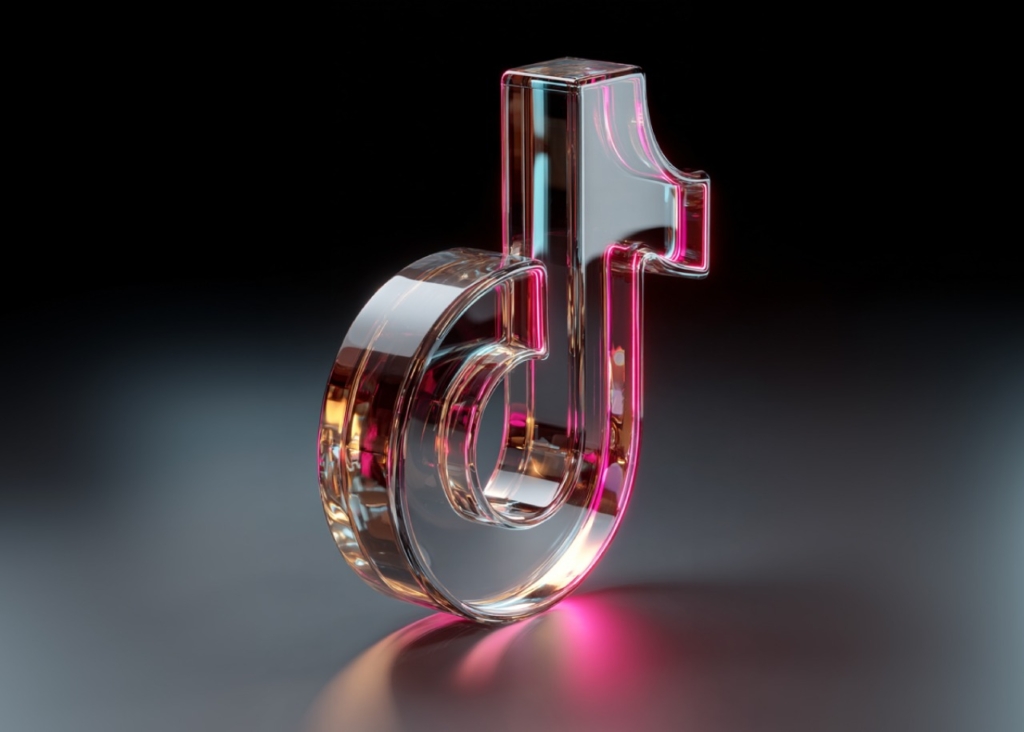 TikTok logo on black and gray background