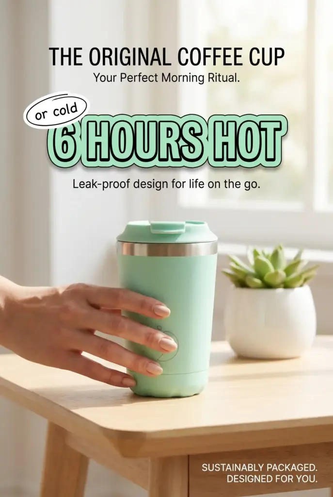 Zeely AI Coffee cup ad example