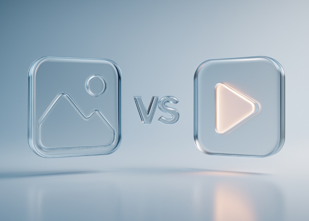 Picture icon and video icon, with the inscription "vs" between them