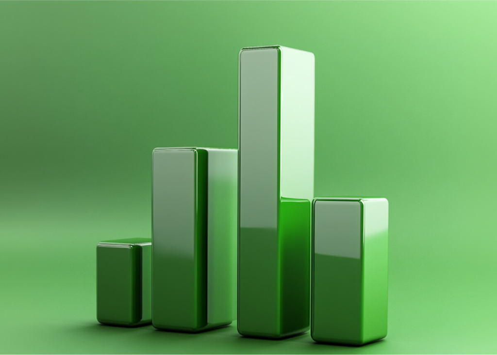 Green blocks on a green background