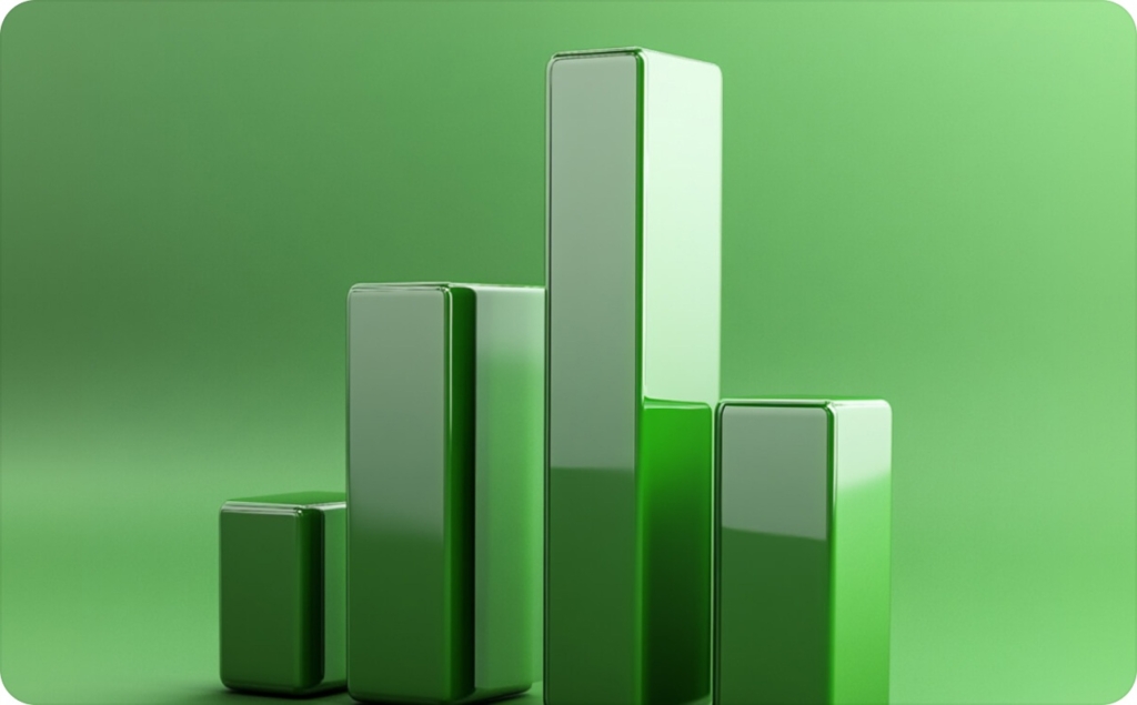 Green blocks on a green background