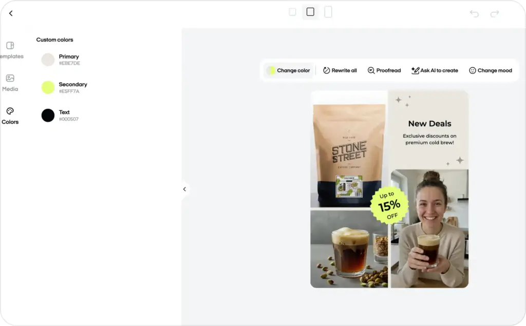 Display ads editing
