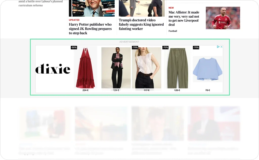 Native ad on Times