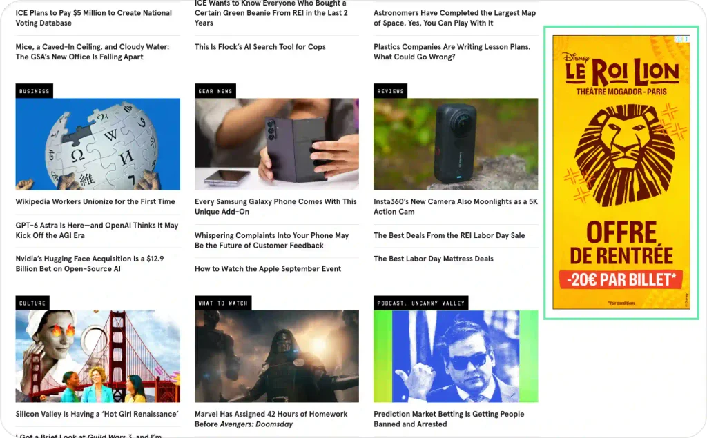 Native ad on Wired
