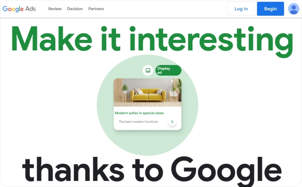 Screenshot of Google ads main page