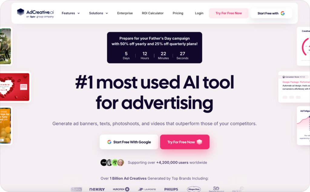 AdCreative AI landing page