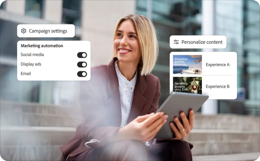 Abobe A/B testing page