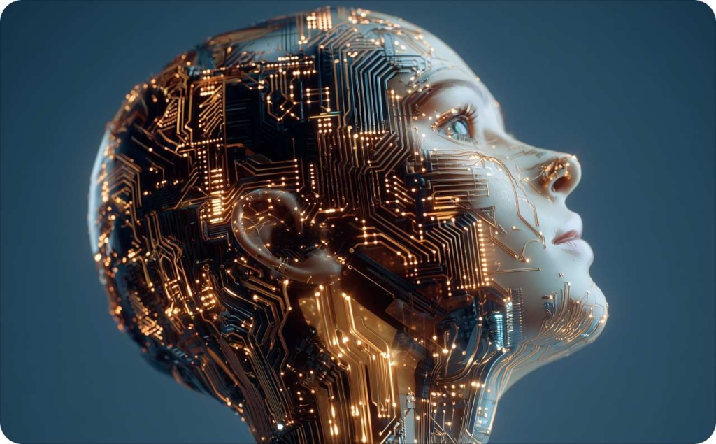 AI head looking up