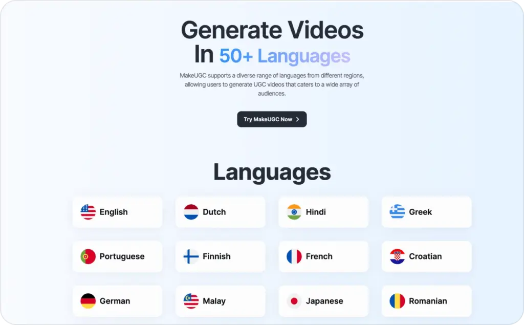 MakeUGC languages support