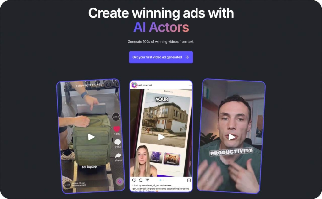 Arcads AI page