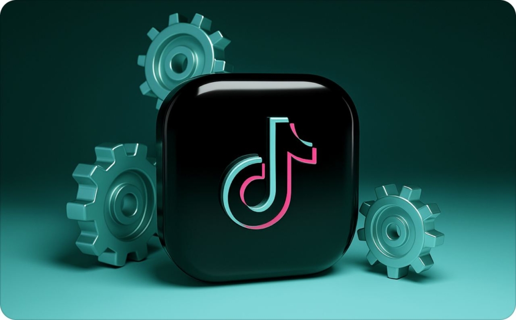 TikTok logo on turquoise background