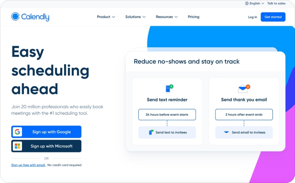 Calendly landing page