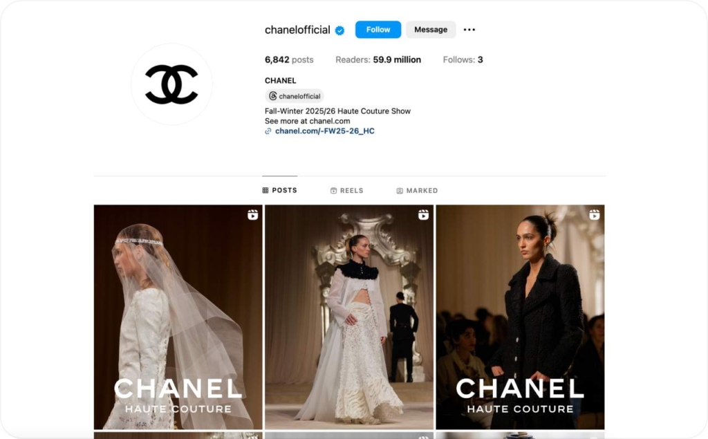 Chanel Instagram account