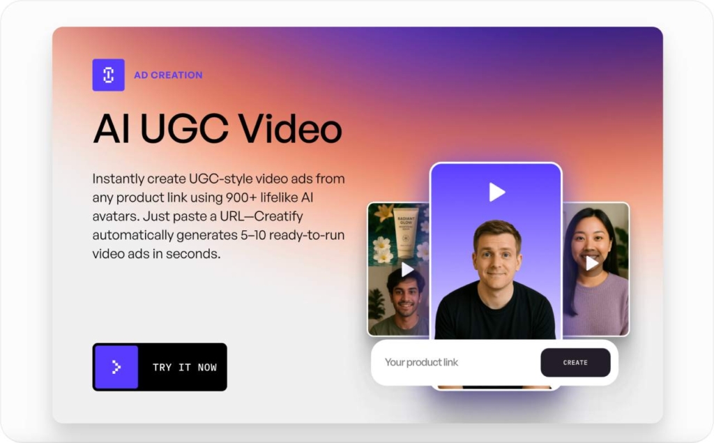 Creatify AI page