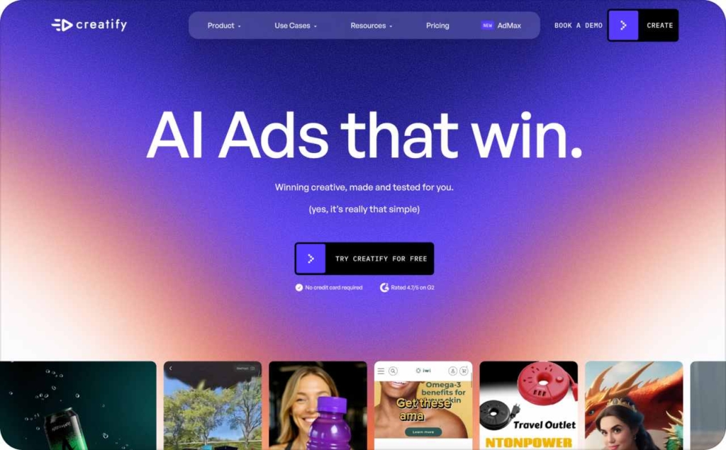 Creatify AI page