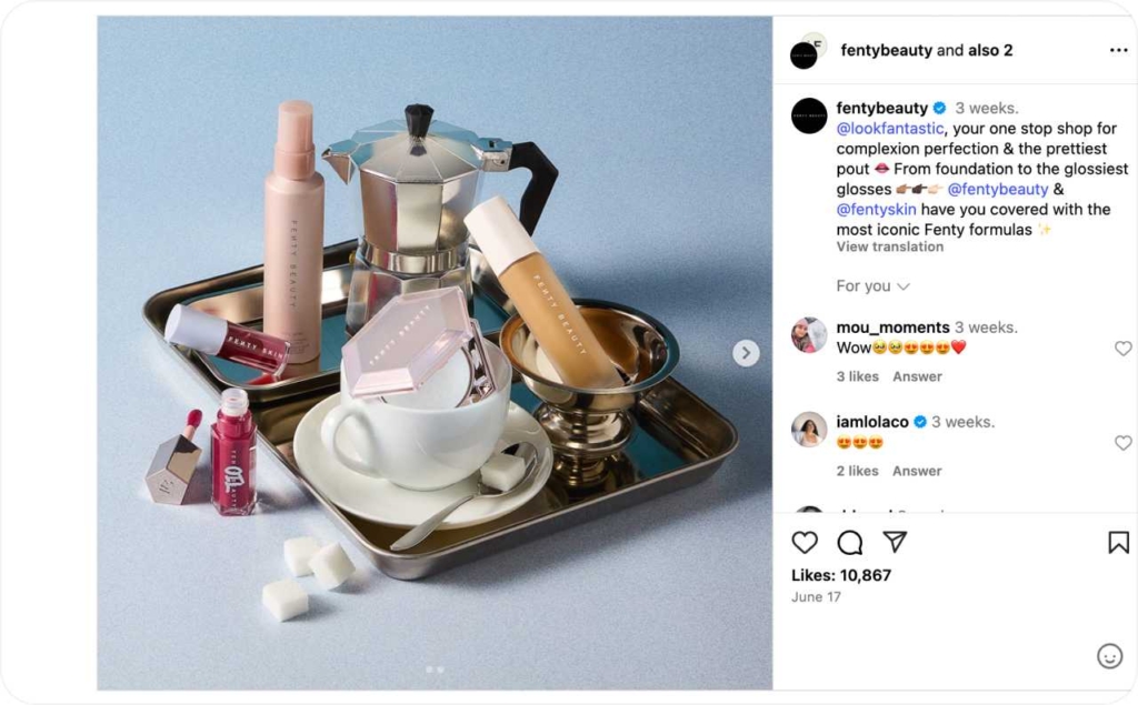 Fenty beauty Instagram post