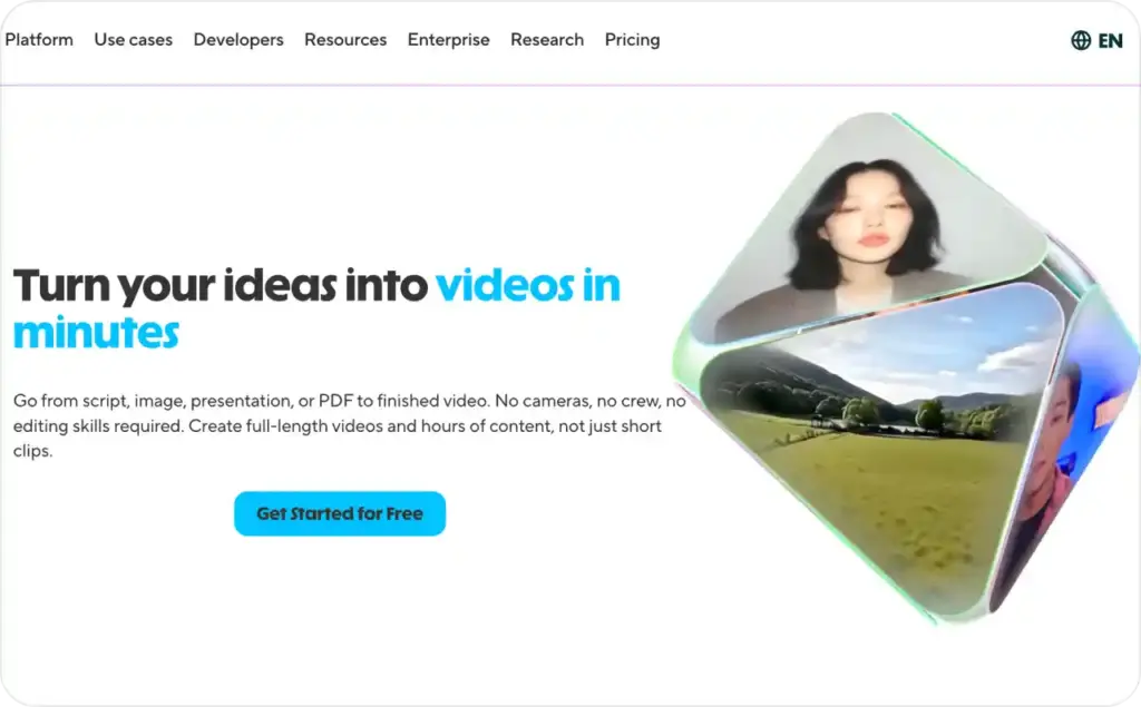 HeyGen landing page screenshot