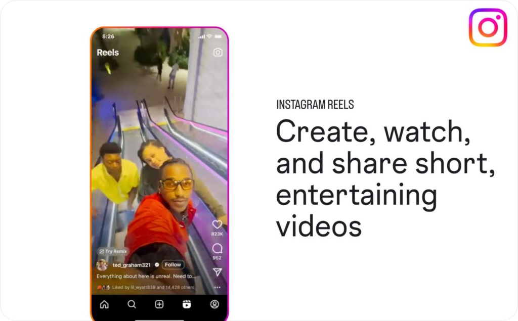 Instagram Reels page