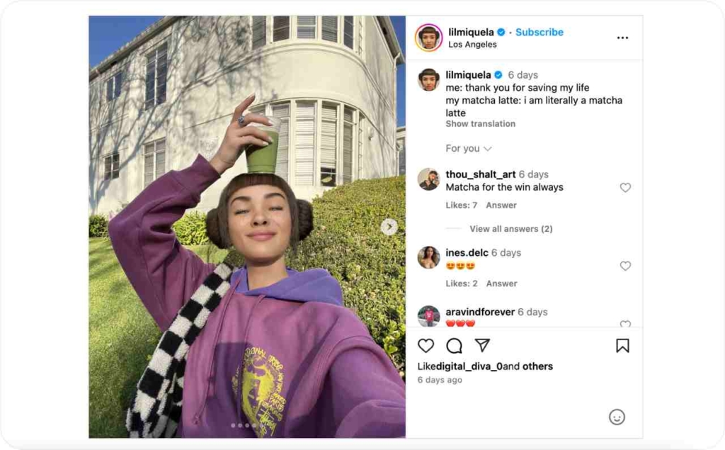 Lil Miquela Instagram page