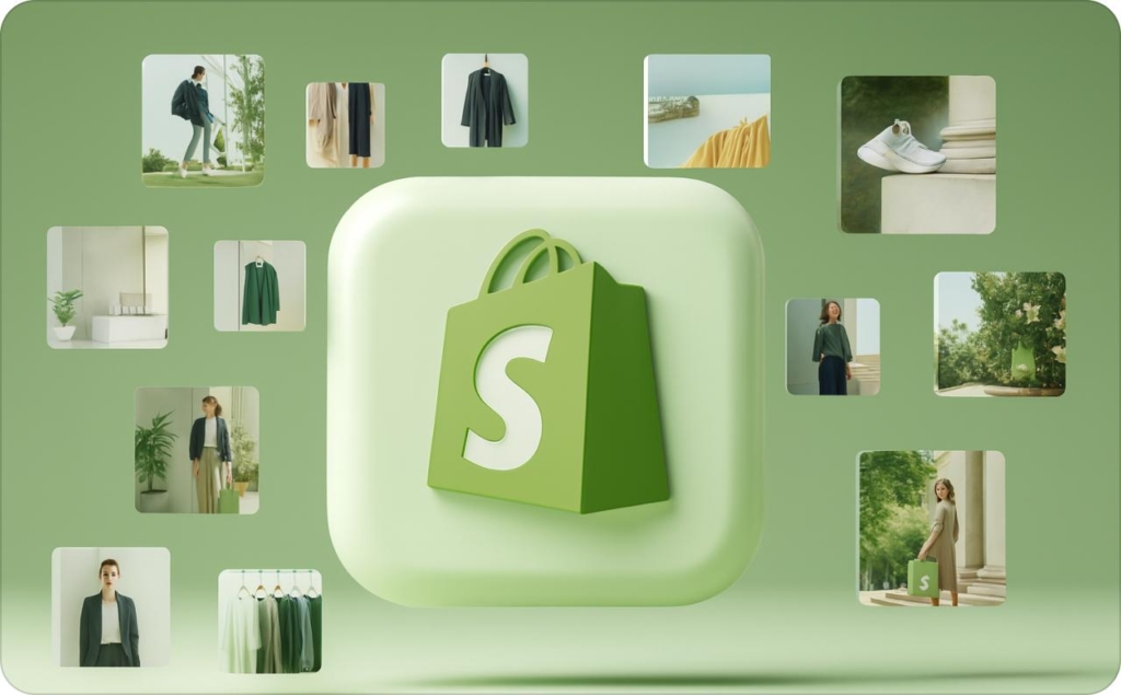 Shopify icon on green background