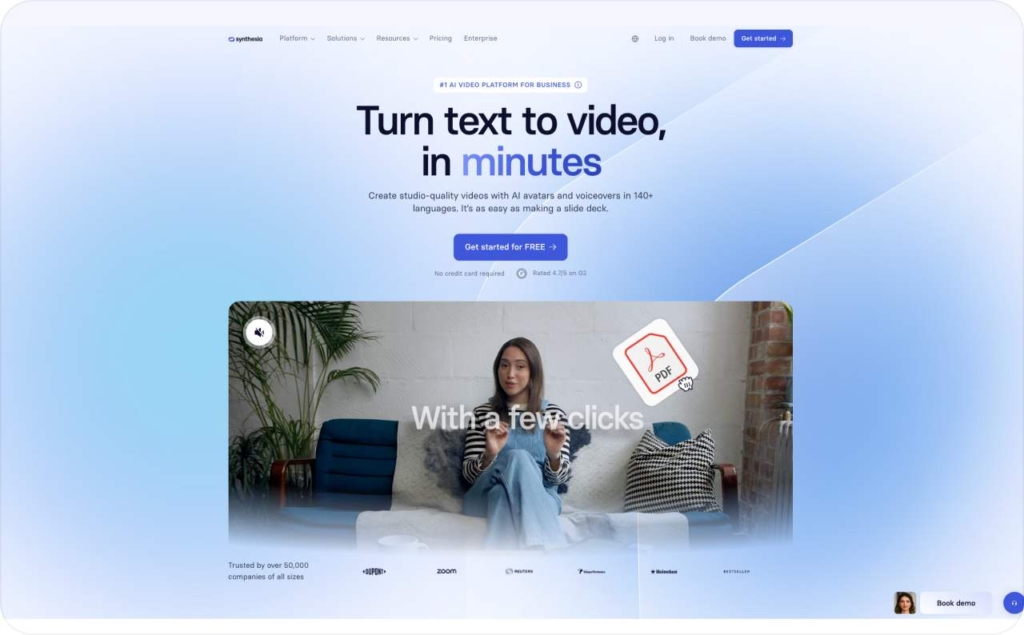 Synthesia landing page