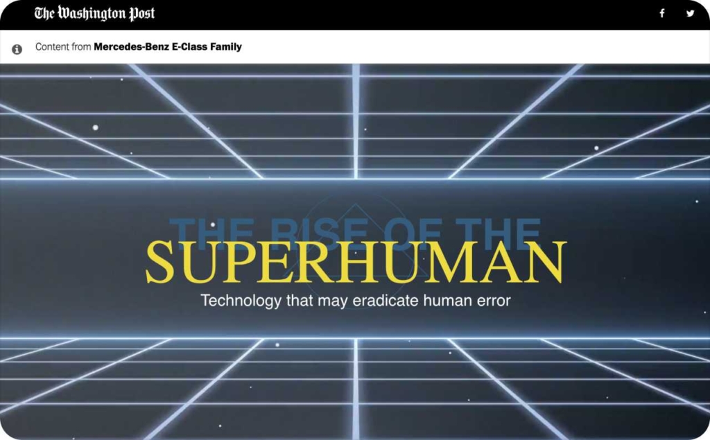 The Washington Post article with a content from Mercedes-Benz E-Class Family