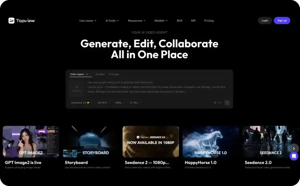 Topview landing page