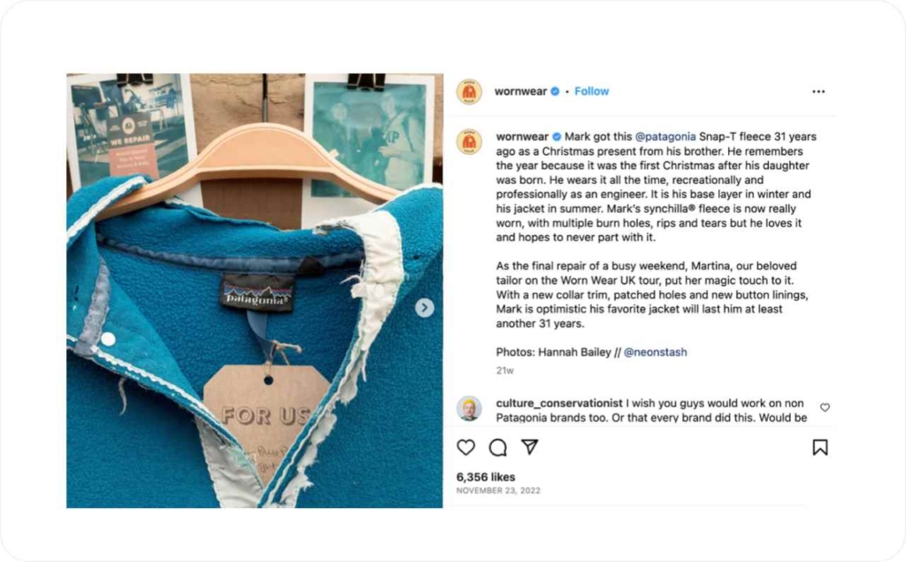 Wornwear Instagram post
