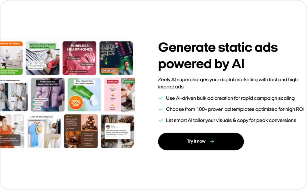 Zeely AI static ad generator