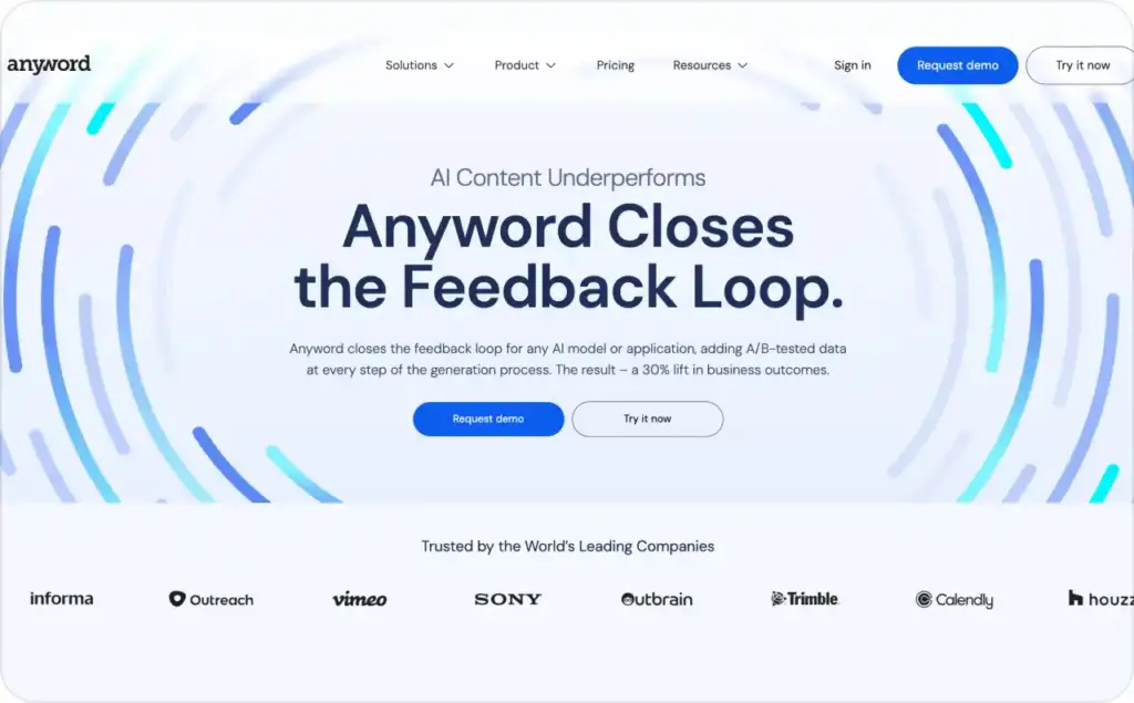 Anyword AI ad generator screenshot