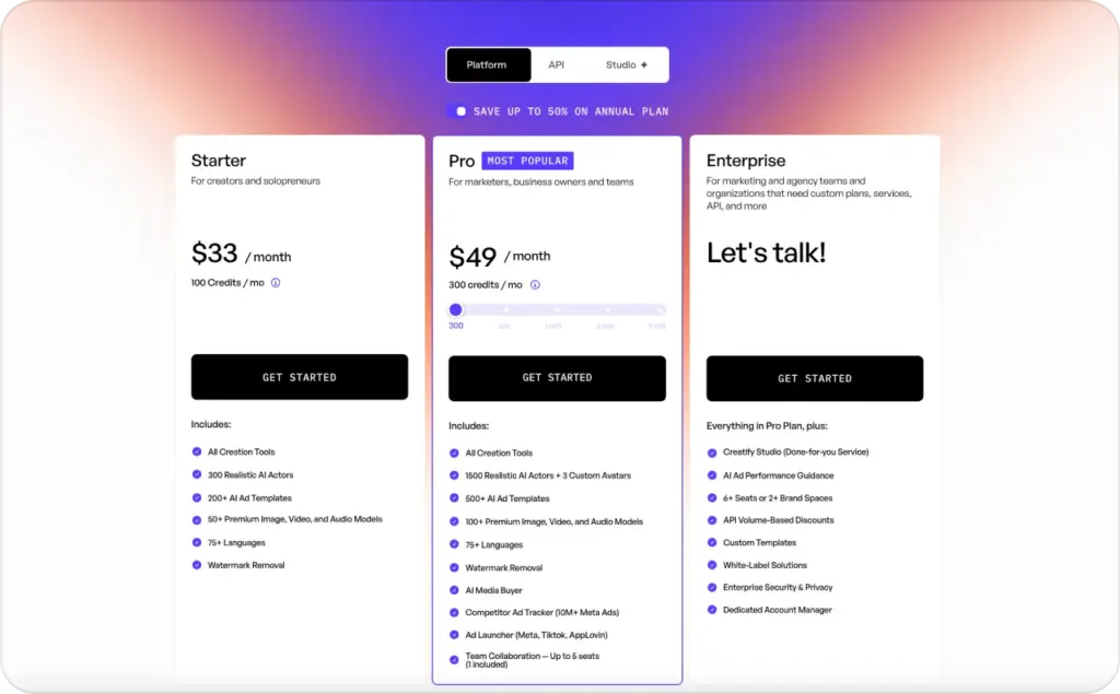 Pricing | Creatify AI