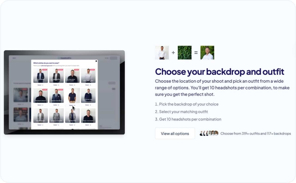 Headshot Pro page