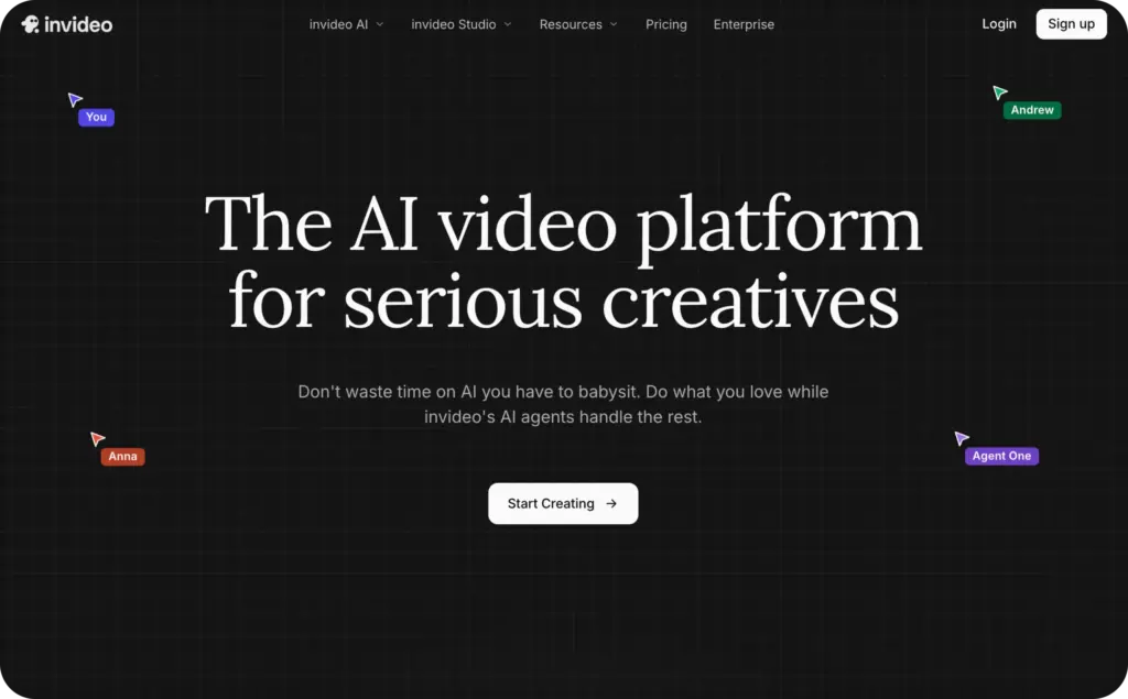 InVideo landing page