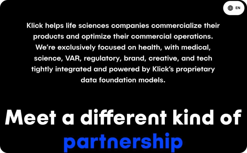 Klick Health page