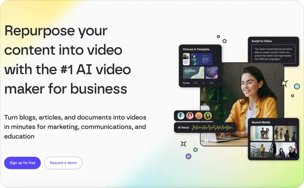 Lumen5 landing page