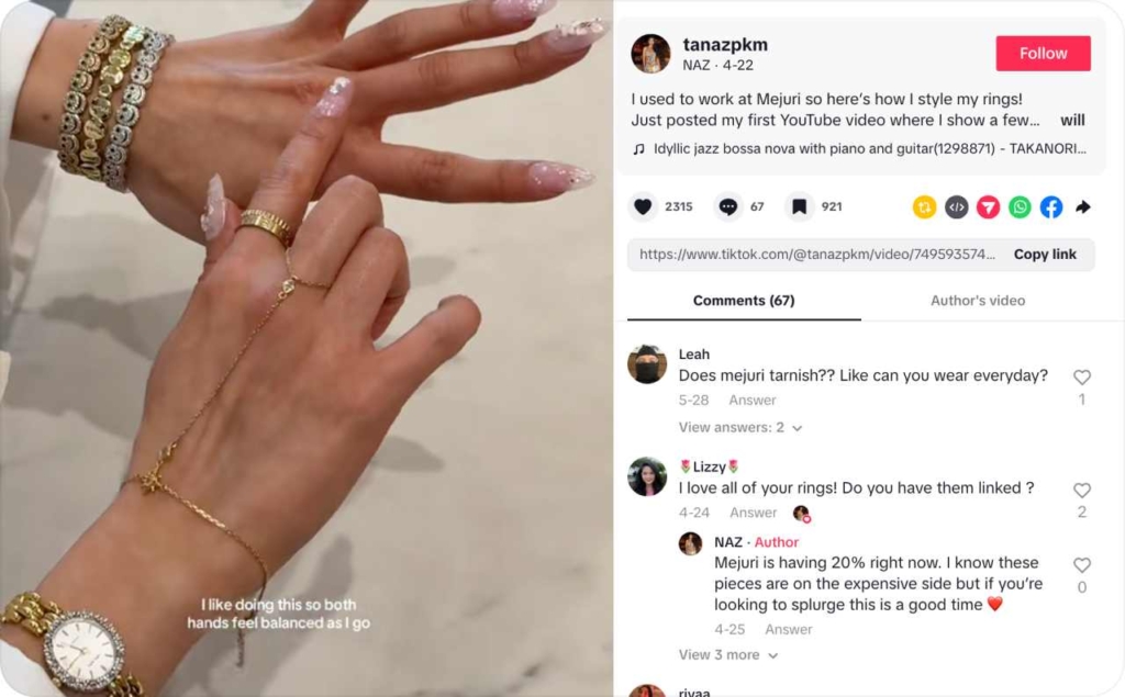 TikTok Mejuri case