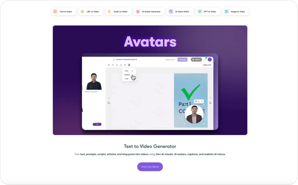 Pictory landing page