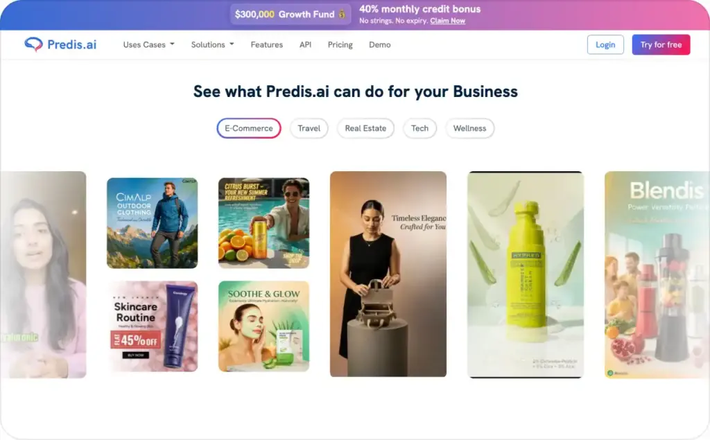 Predis.ai landing page screenshot