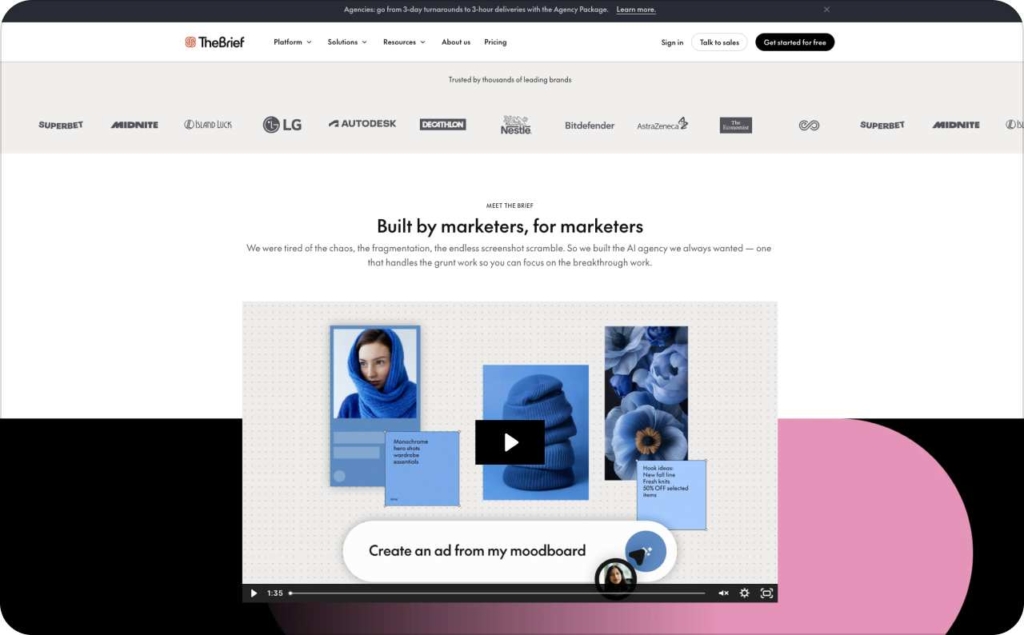 The Brief landing page