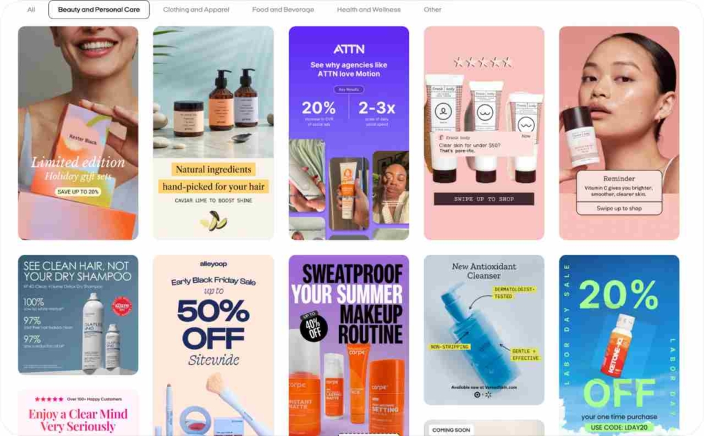 Zeely AI static ad templates