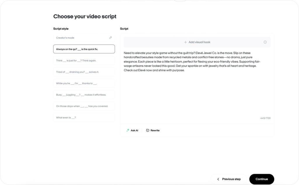 Zeely AI script