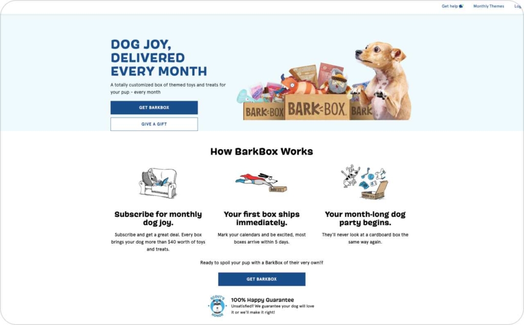 BarkBox main page