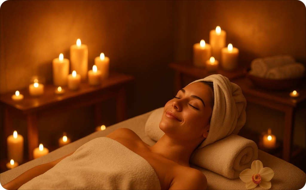 A woman in the spa