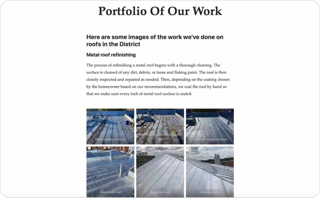 CJ Roofing page