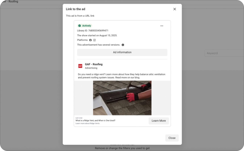 Meta Library Gaf campaign 