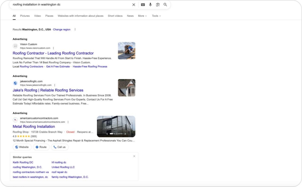 Google search ads