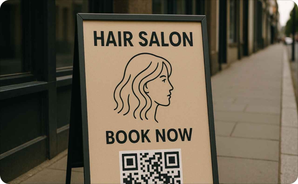 Hair salon sidewalk A-frame
